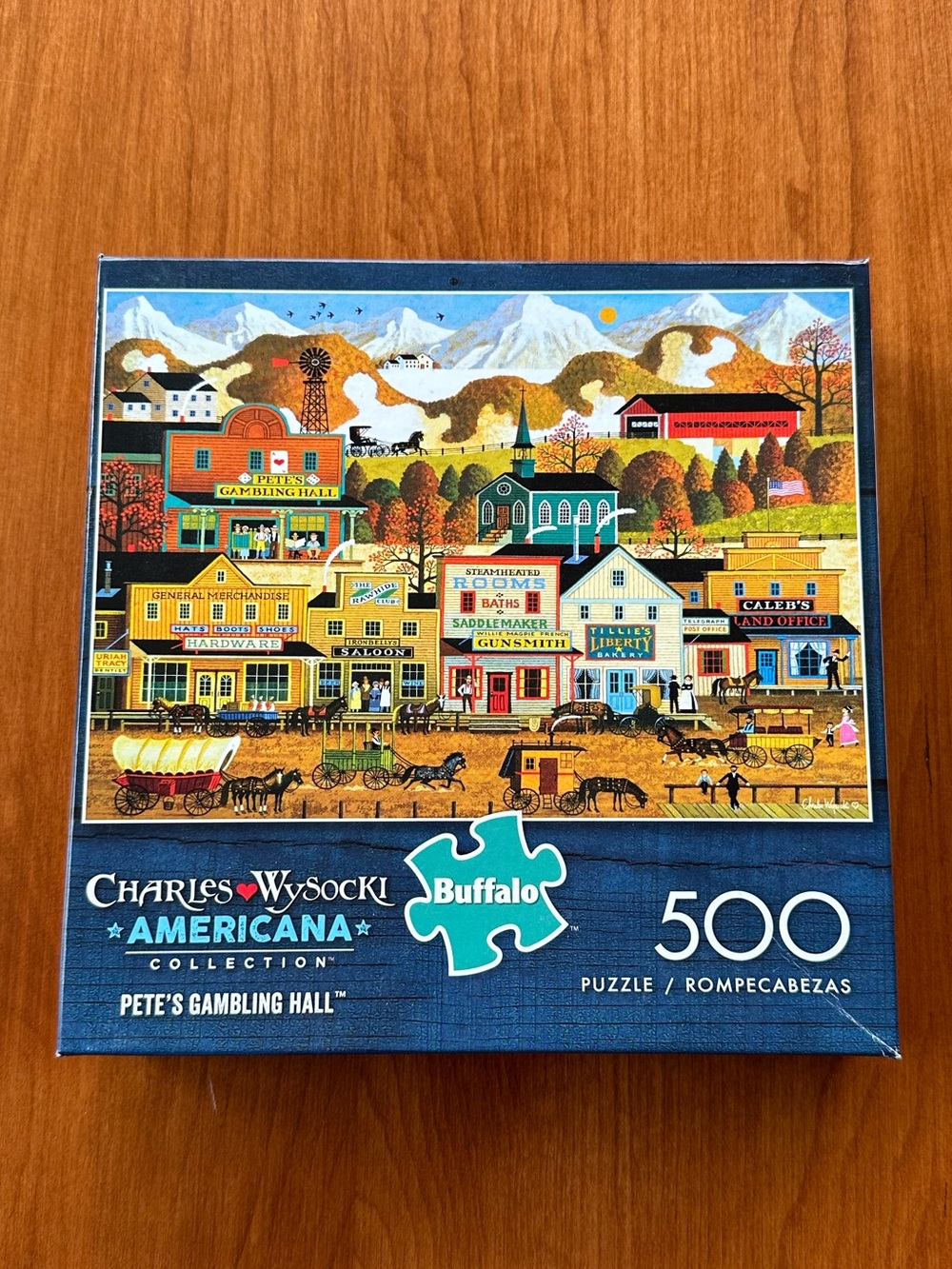 Buffalo Games Pete’s Gambling Hall by Charles Wysocki 500 Piece Puzzle Americana